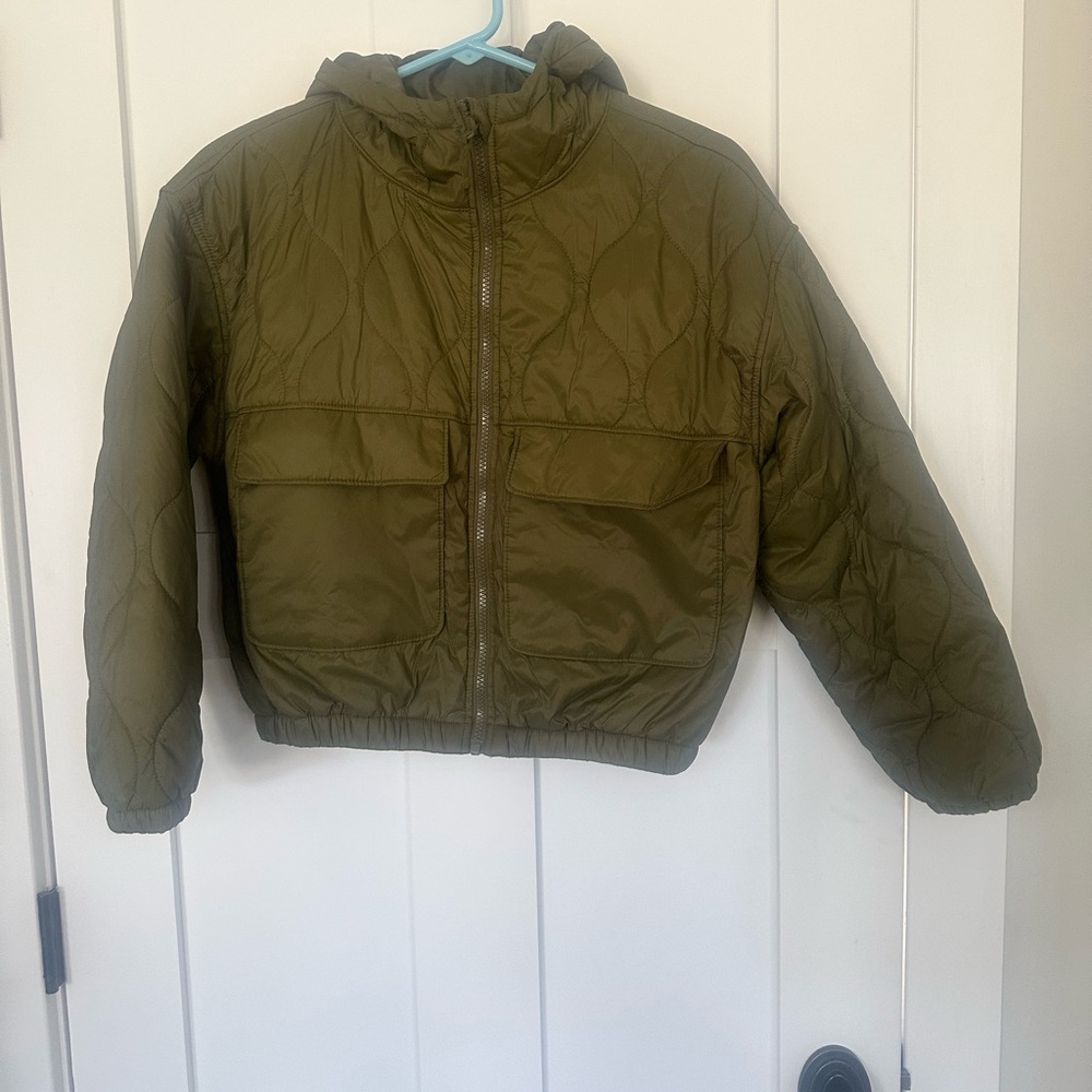 Old Navy Kids Olive Puffer Jacket